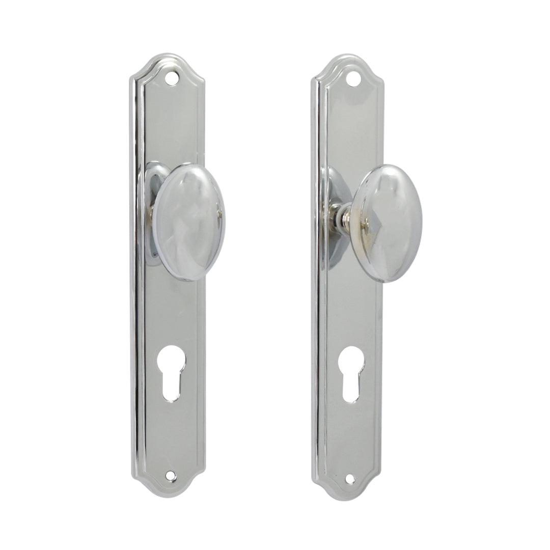 Juego Pomo Huevo Con Placa Yale Ca