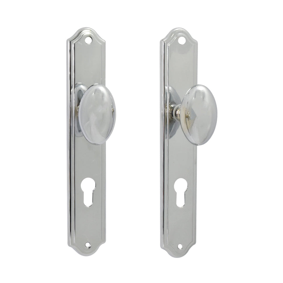 Juego Pomo Huevo Con Placa Yale Ca