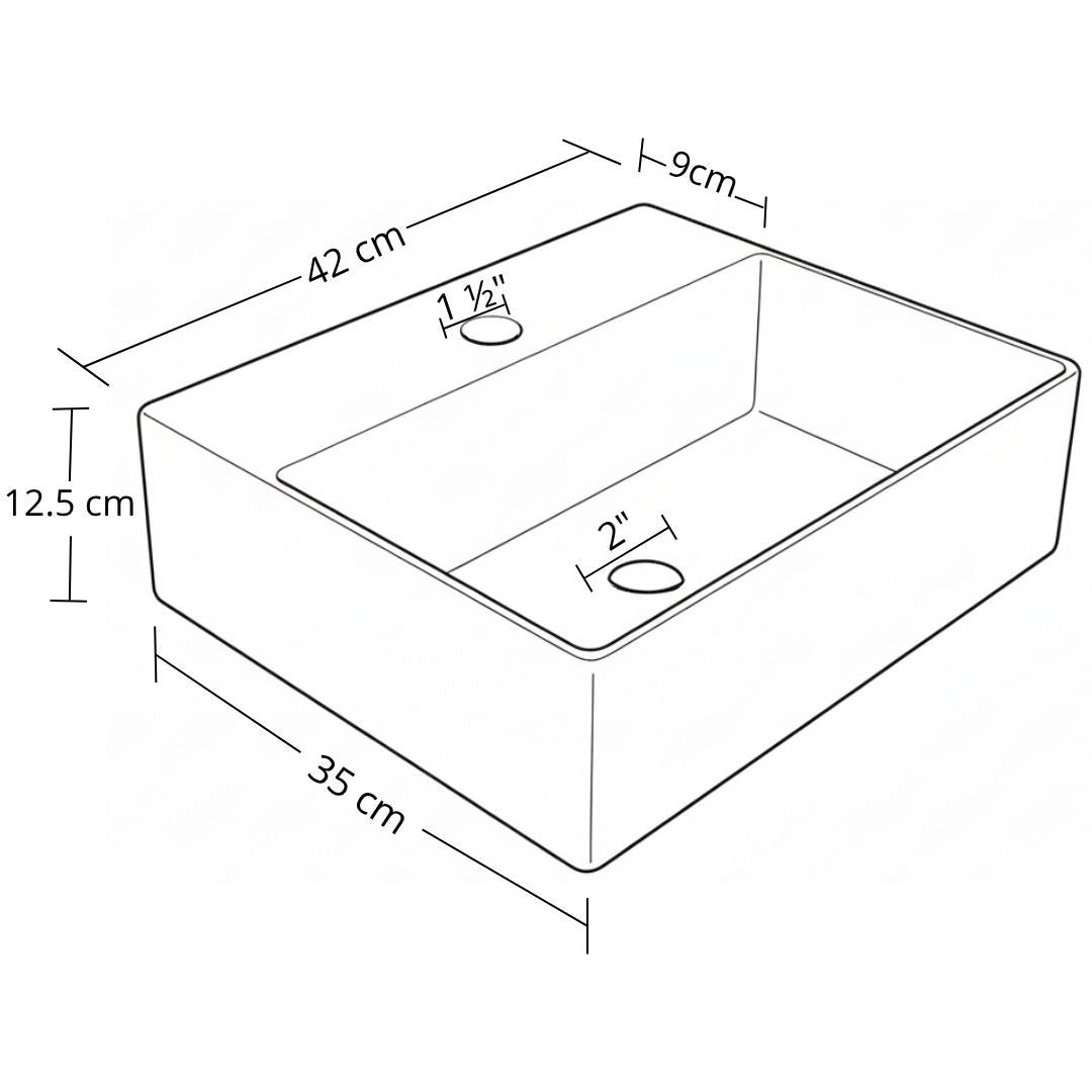 Lavamanos Rectangular 42X3011Cm