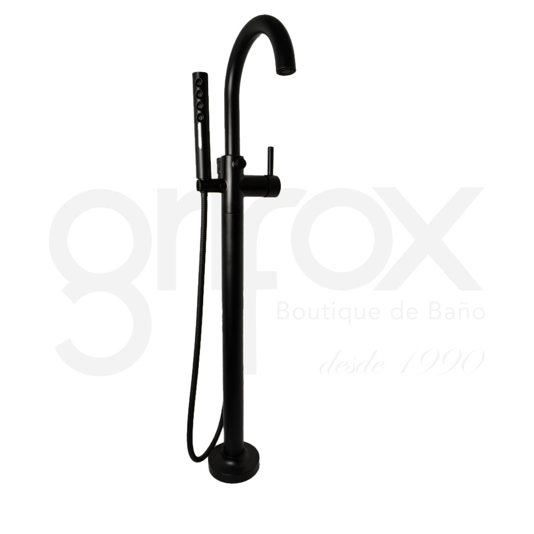 Griferia Tina De Piso Negro Mate R70100 Odin