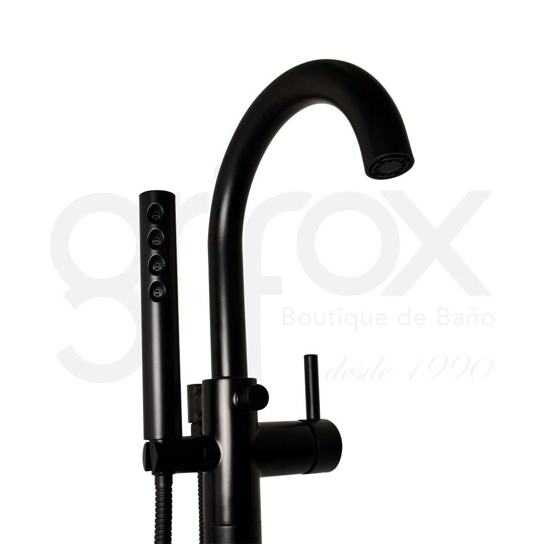 Griferia Tina De Piso Negro Mate R70100 Odin