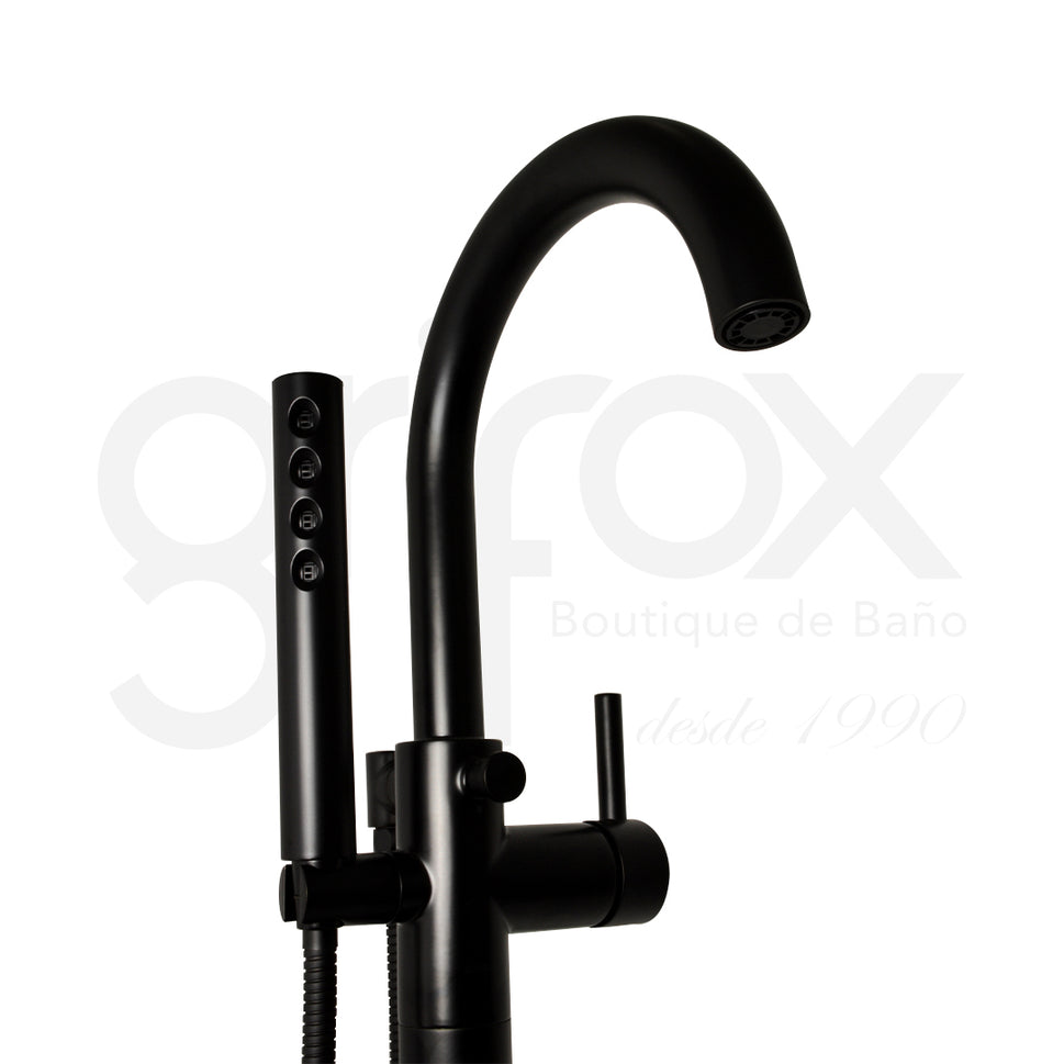 Griferia Tina De Piso Negro Mate R70100 Odin