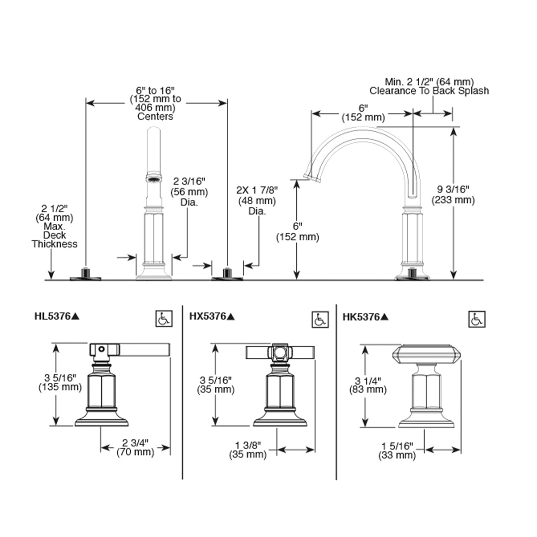 Grifería Lavamanos 8"