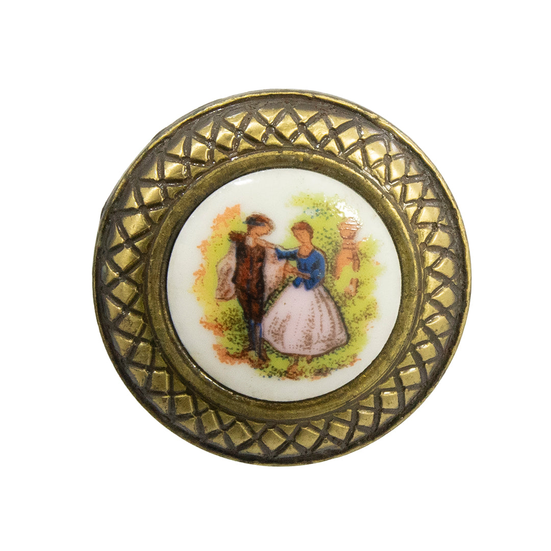 Boton Porcelana Decorada 30 Mm