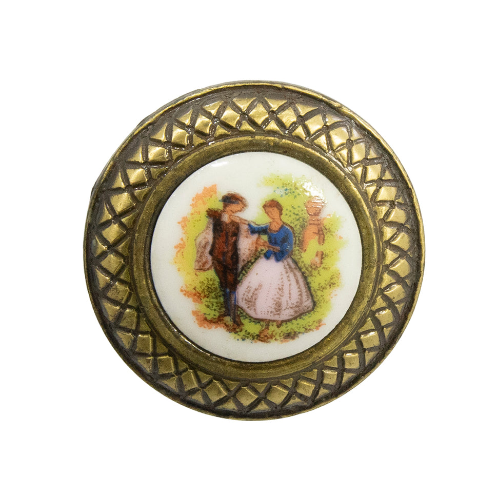 Boton Porcelana Decorada 30 Mm