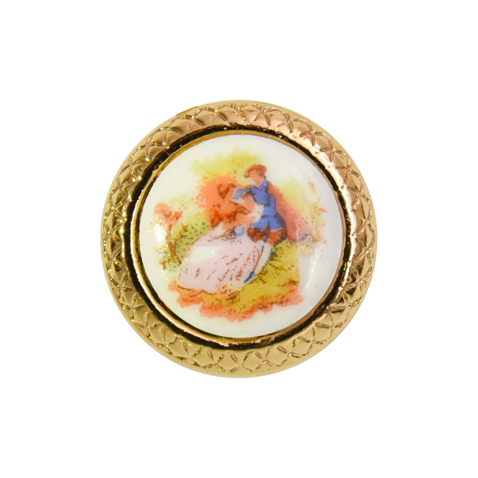 Boton Porcelana Decorada 25Mm
