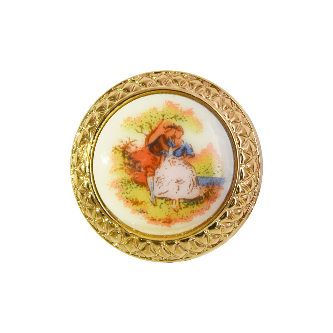 Boton Porcelana Decorada 25Mm