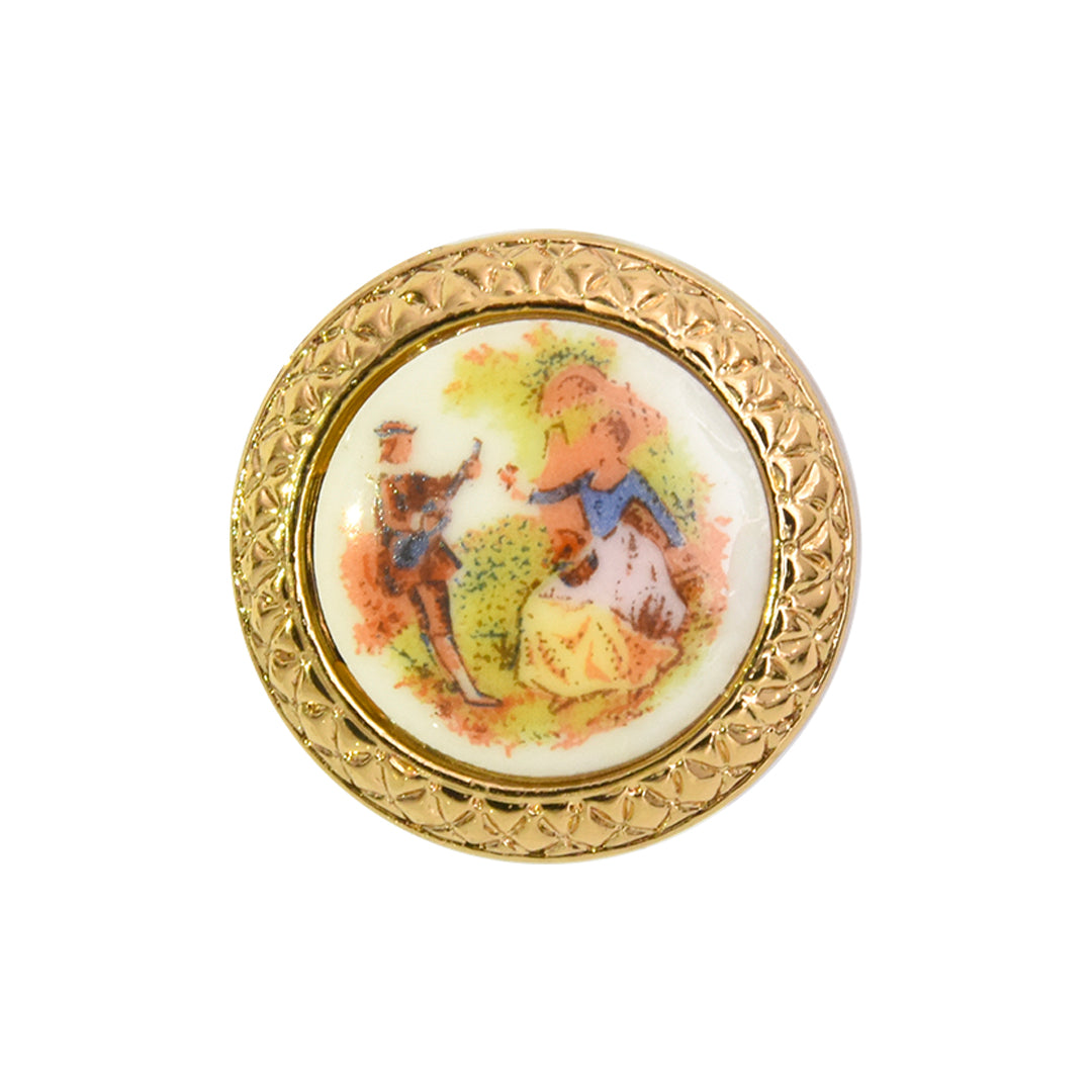 Boton Porcelana Decorada 25Mm