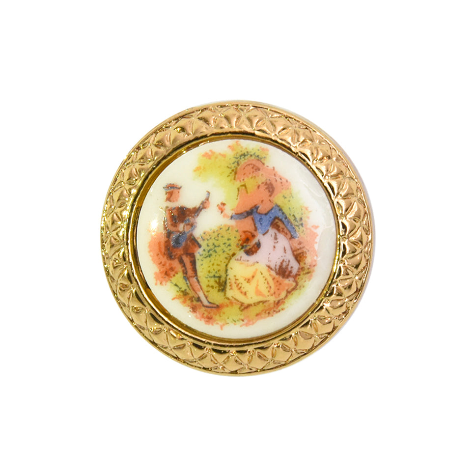 Boton Porcelana Decorada 25Mm