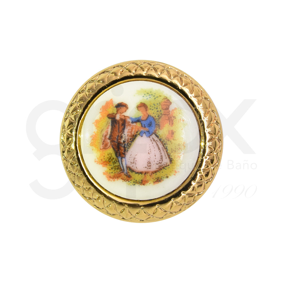 Boton Porcelana Decorada 25Mm