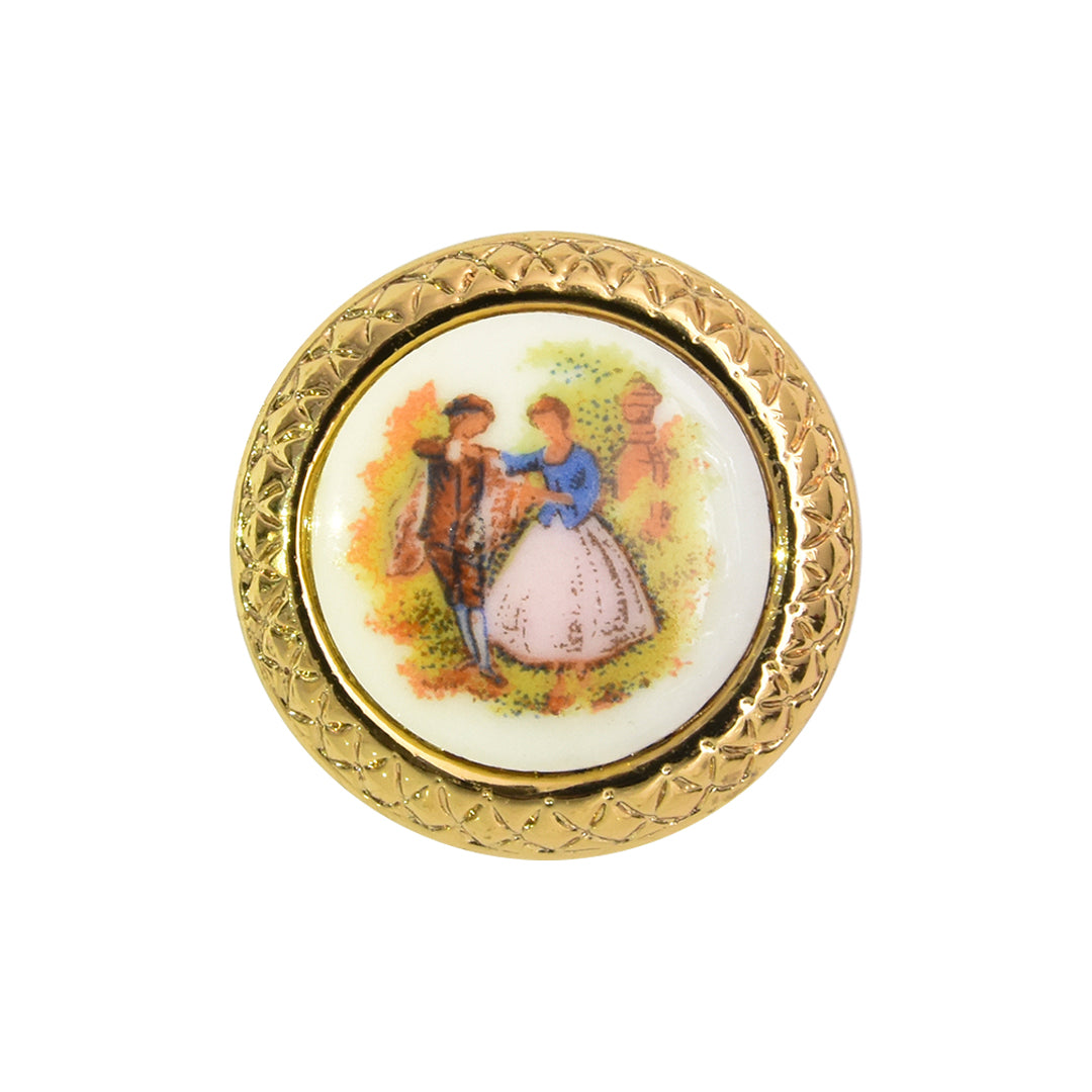 Boton Porcelana Decorada 25Mm
