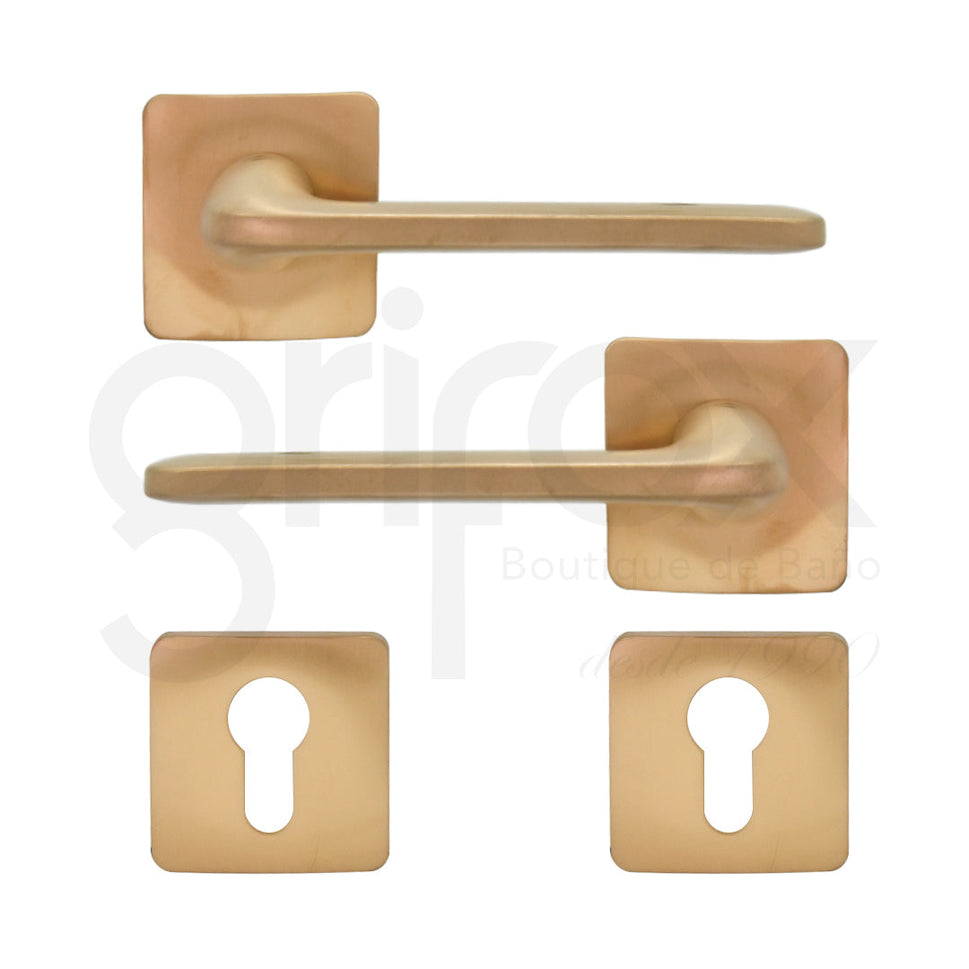 Juego De Manijas De Paso Con Escudo Cuadrado / Incluye Bocallaves