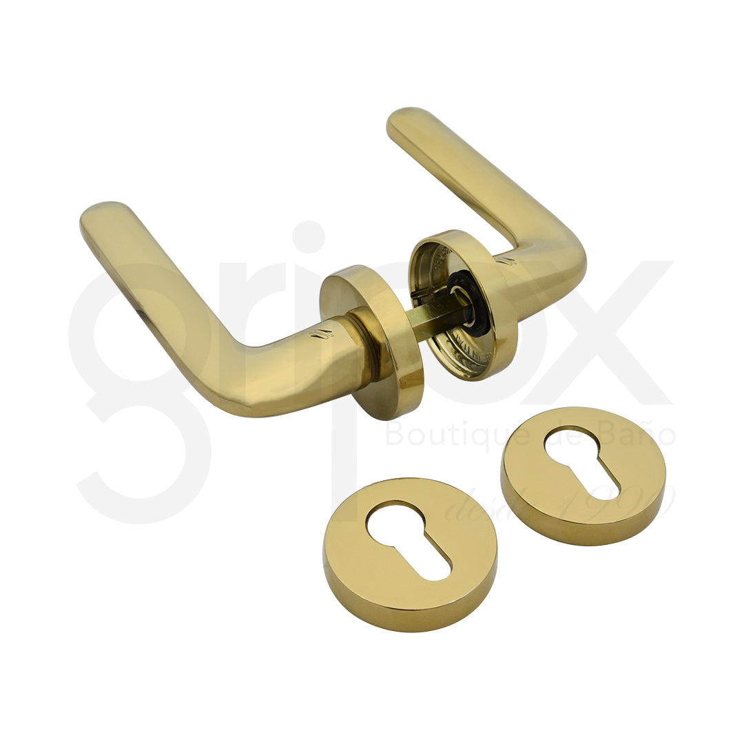 Juego Manija C/Roseta /Lever Lockset (Ccd43Gb-Cr)