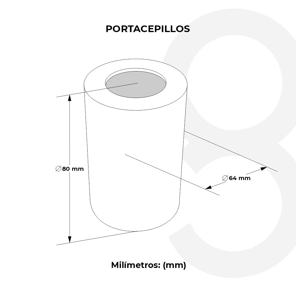 Portacepillos De Mesa (Redondo)