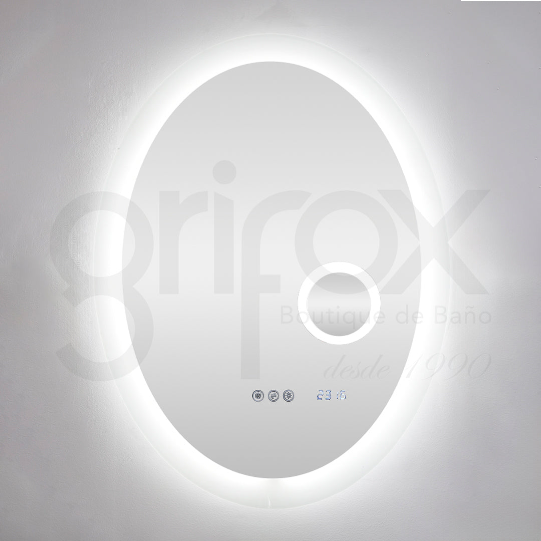 Espejo De Pared Ovalado C/Luz 60X80Cm