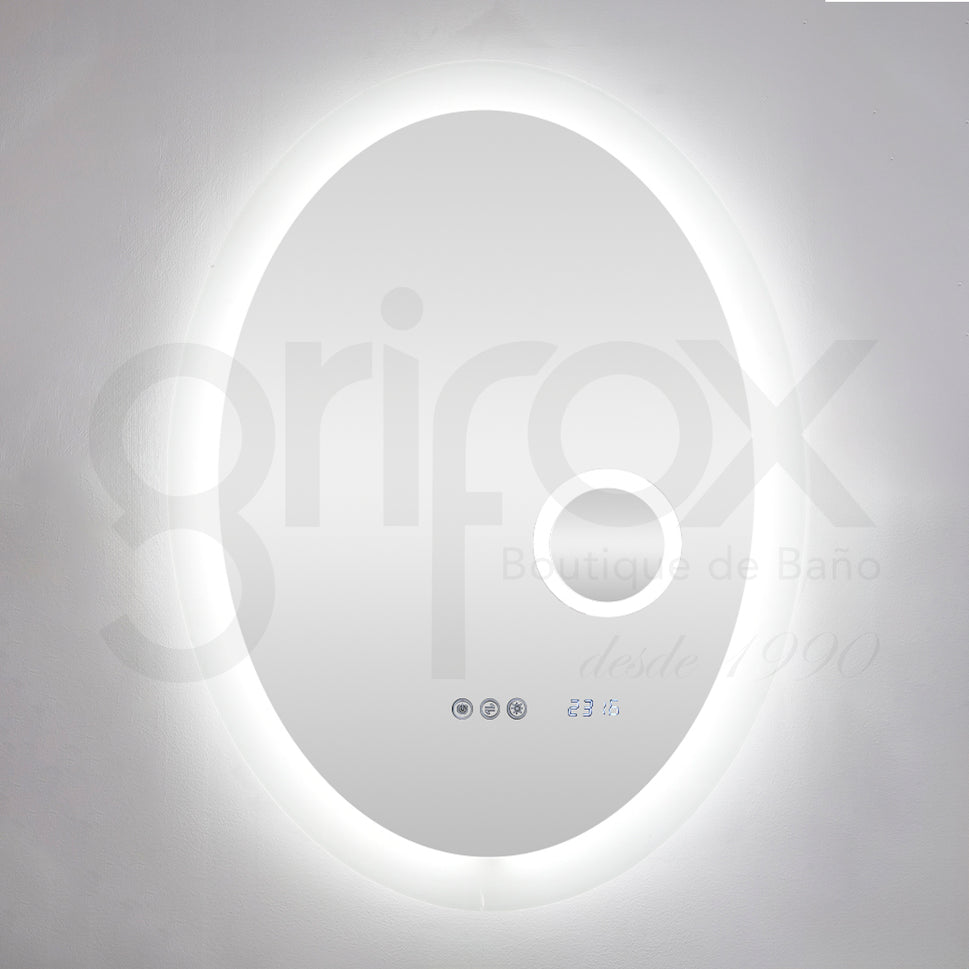 Espejo De Pared Ovalado C/Luz 60X80Cm