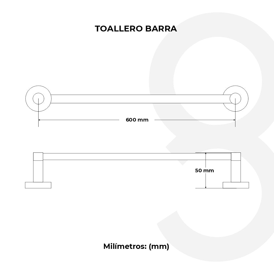 Toallero Barra 60 Cm