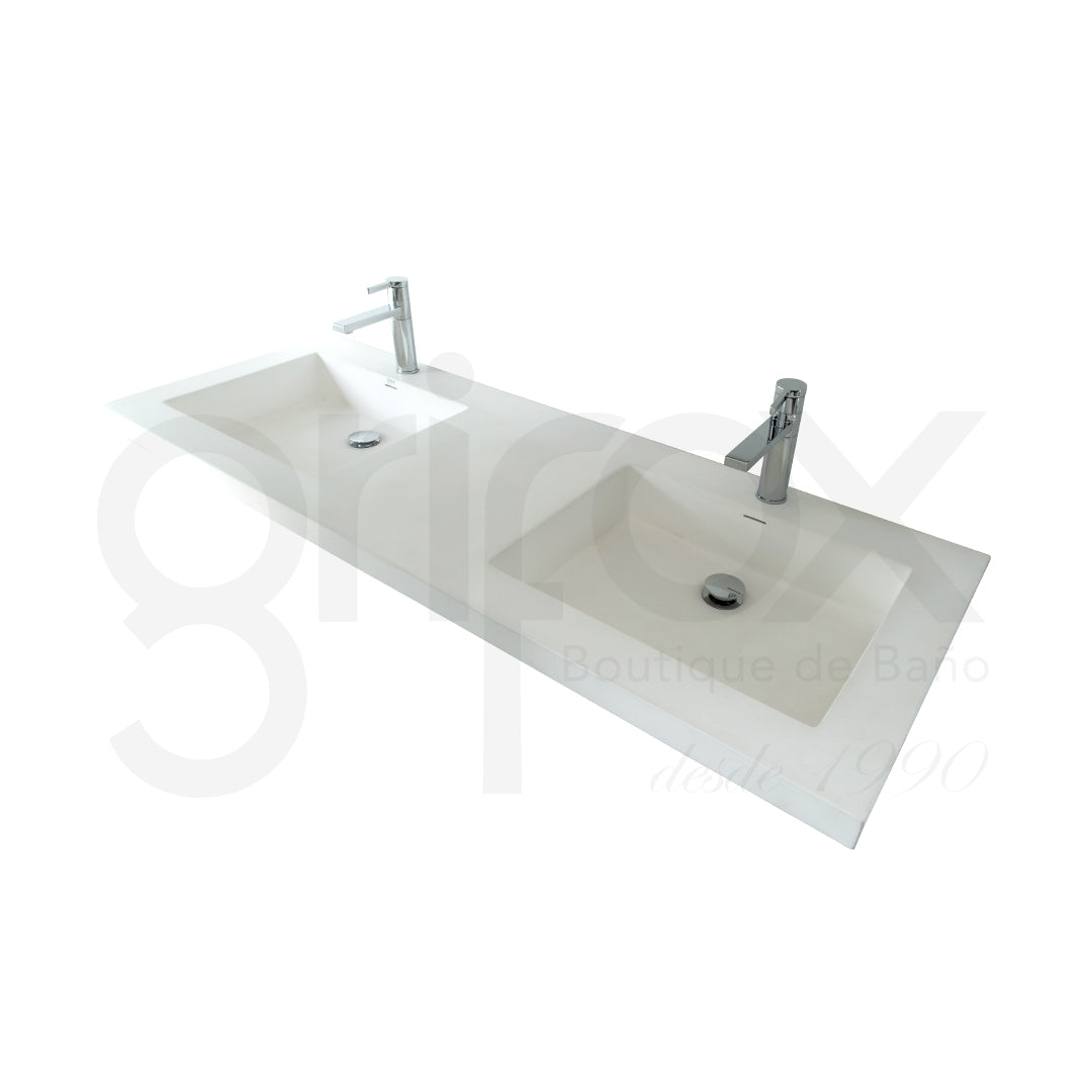 Lavamanos De Sobreponer Doble 120X48Cm