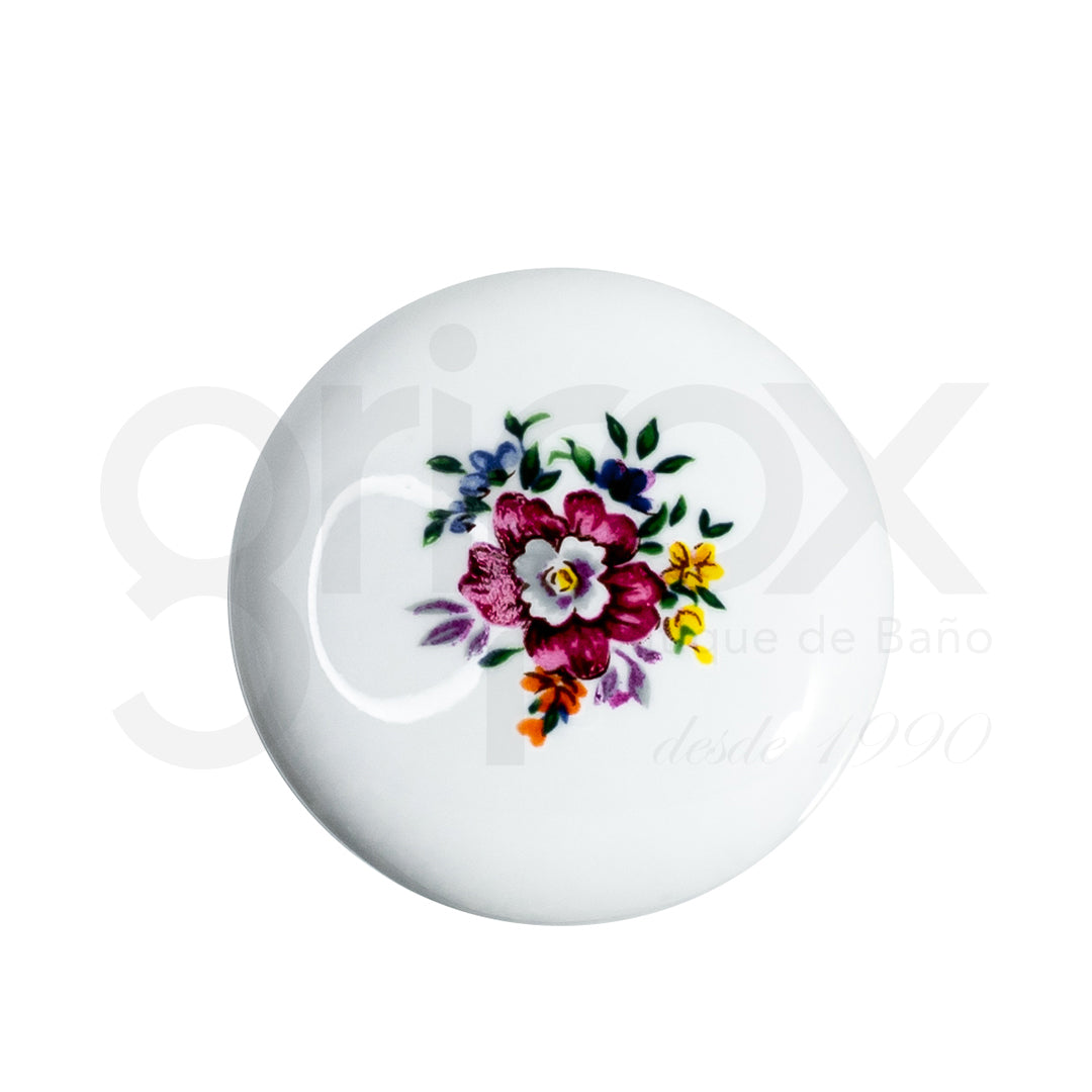 Boton Porcelana 37Mm Blanco Oro