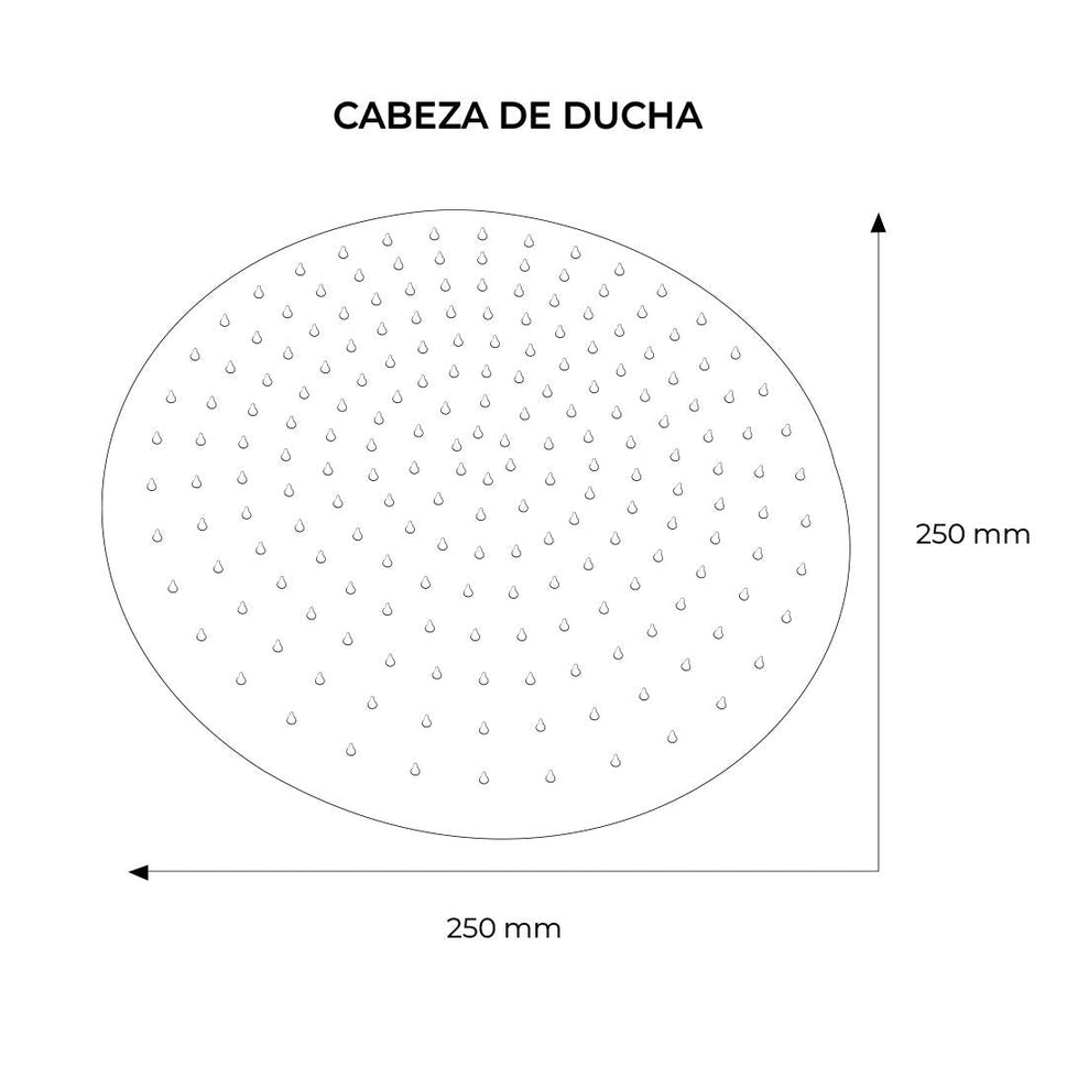 Cabeza De Ducha Redonda De 25Cm