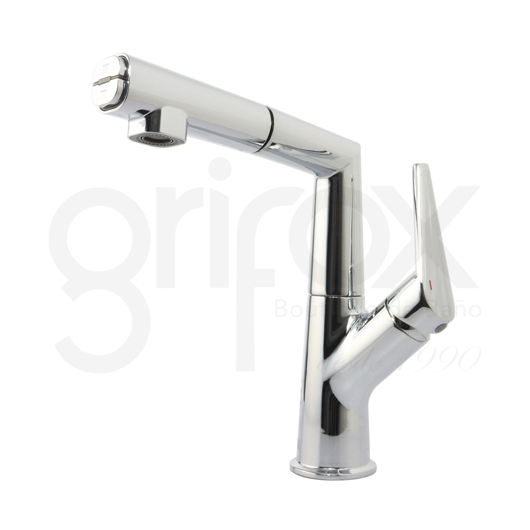 Grifería De Cocina Monocontrol Baja Con Manguera Extraíble