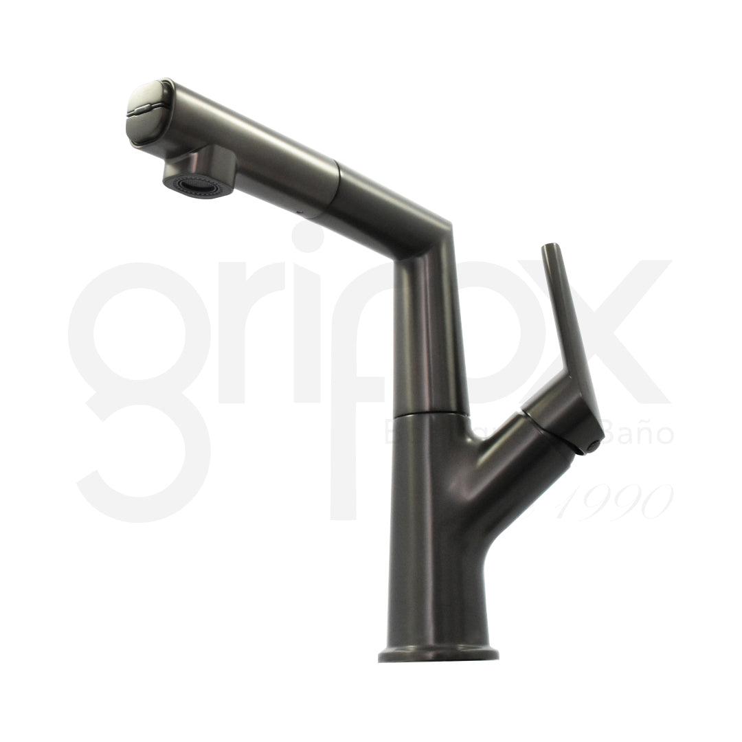 Grifería De Cocina Monocontrol Baja Con Manguera Extraíble