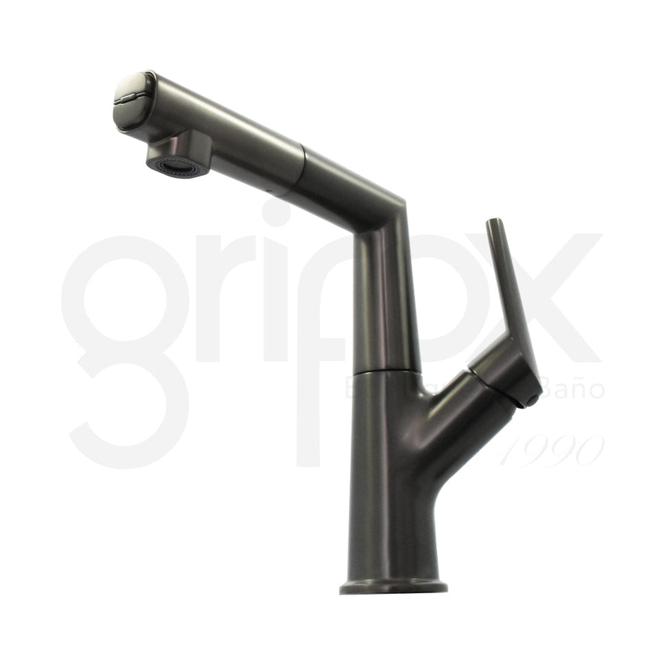Grifería De Cocina Monocontrol Baja Con Manguera Extraíble