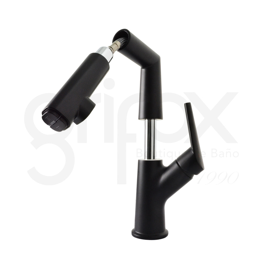 Grifería De Cocina Monocontrol Baja Con Manguera Extraíble