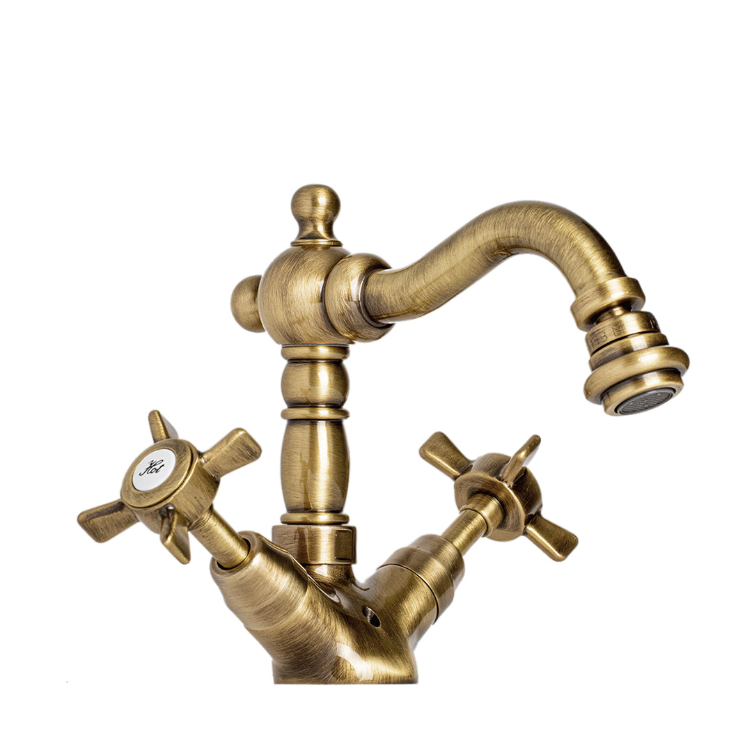 Griferia Lavamanos Monoblock 2 Llaves Mozart C/Desague