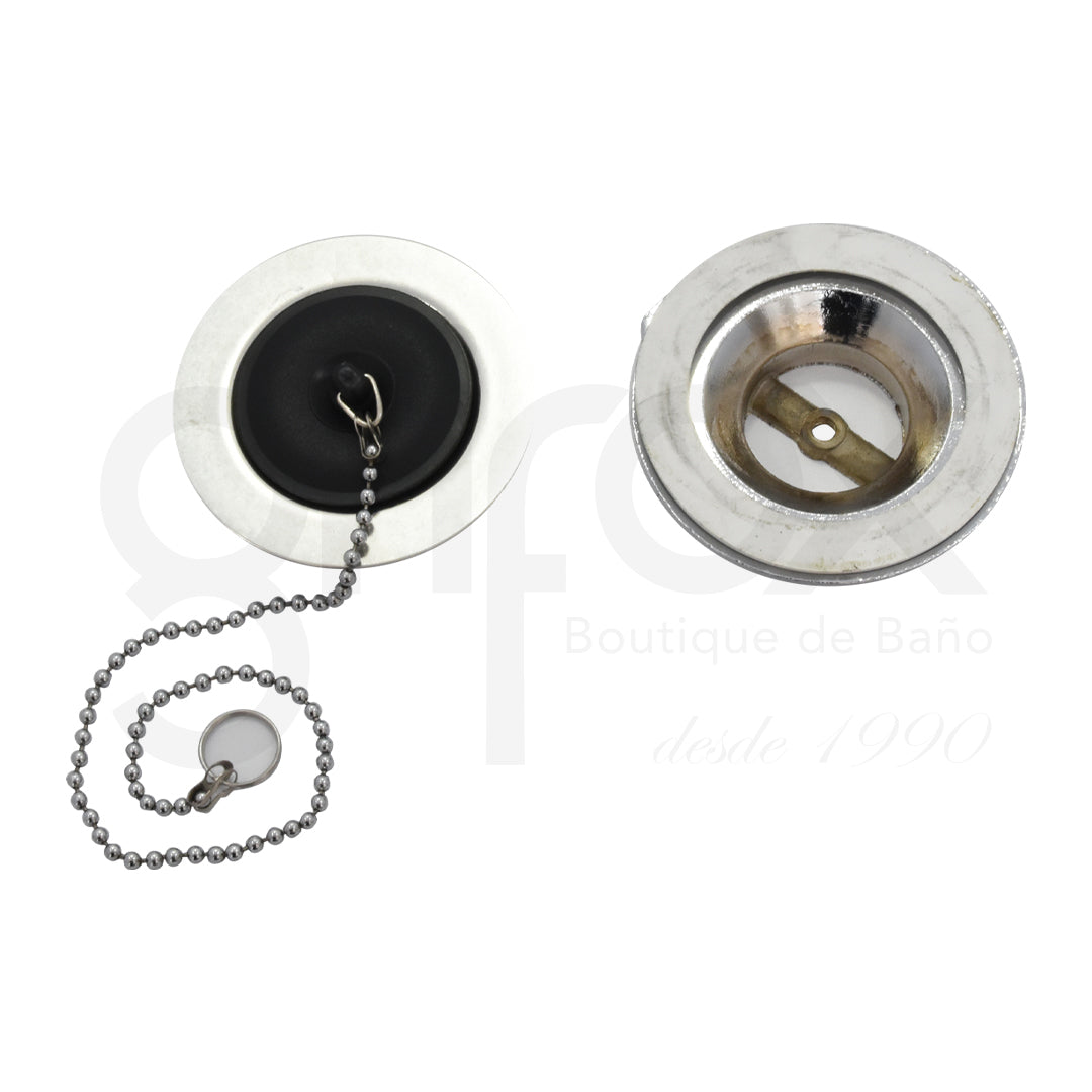 Desague Con Tapon Cauchoy Cadena 3"