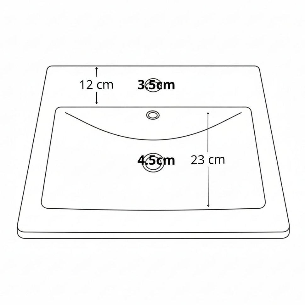 Poceta Lavemanos De Incrustar 51X39X17Cm
