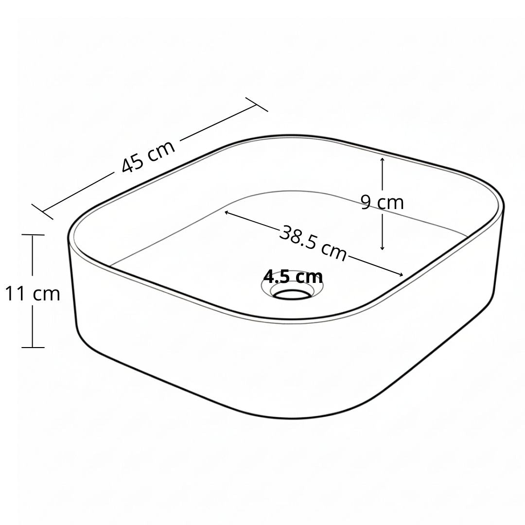Poceta De Lavamanos De Sobreponer 45X38X11Cm