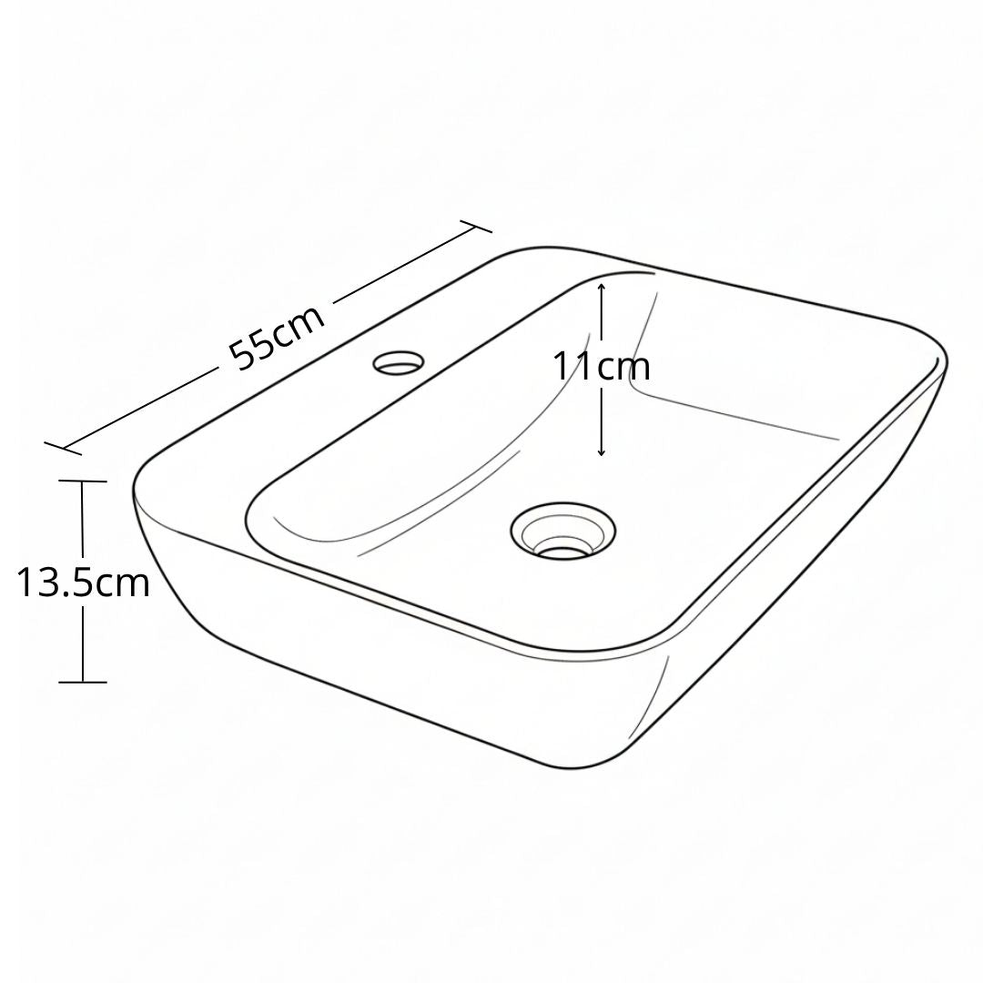 Poceta Lavamanos De Pared 55X42X14Cm