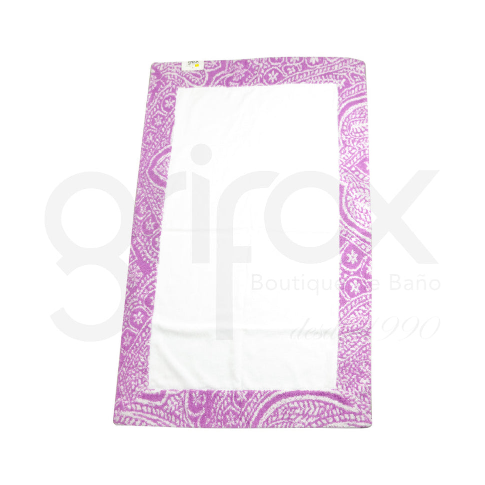 Toalla De 65X105Cm Blanco-Lila