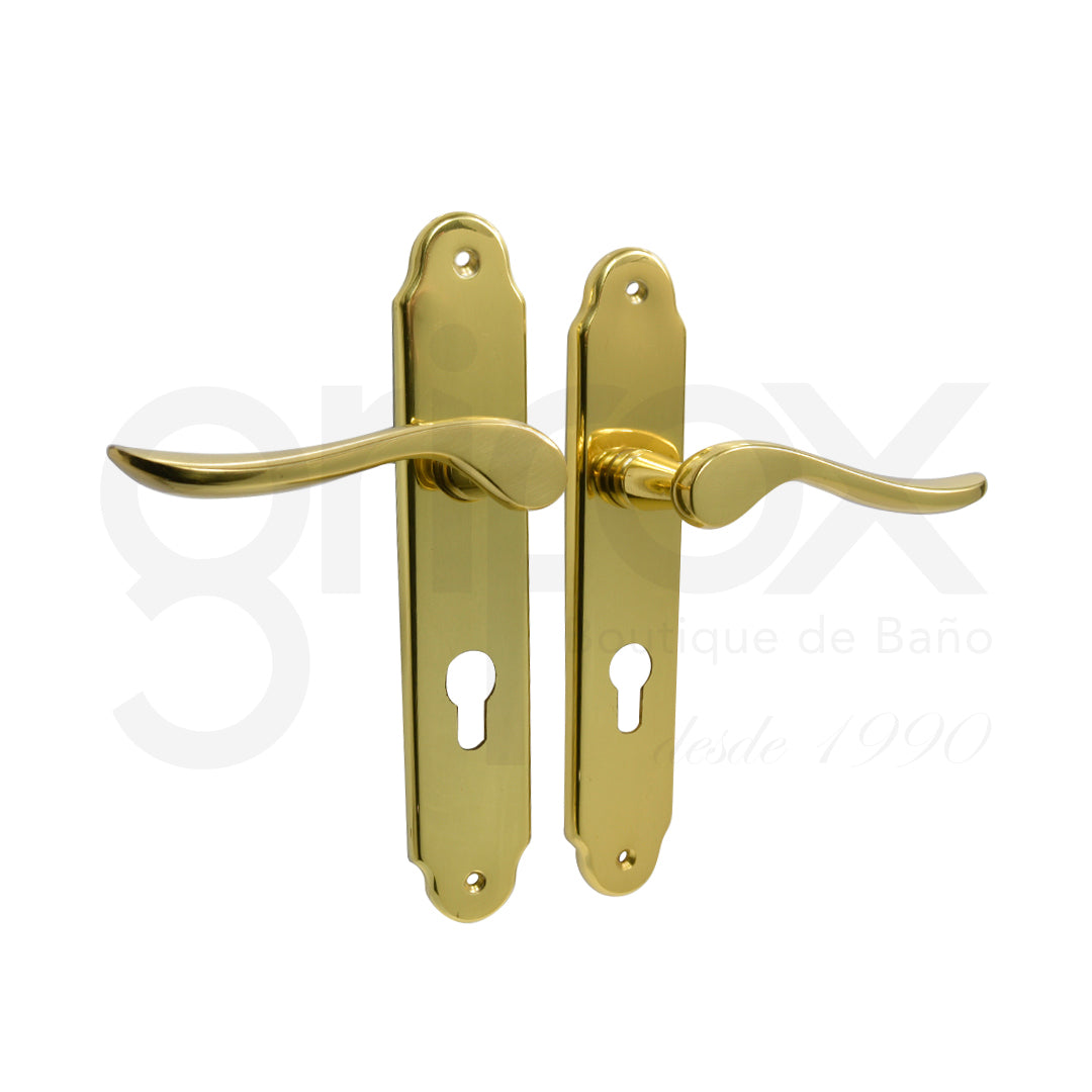 Juego Manijas Con Placa Baño-Alcoba