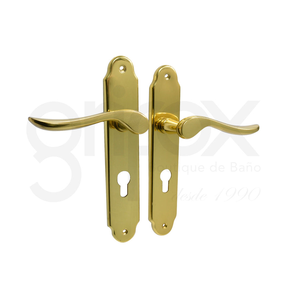 Juego Manijas Con Placa Baño-Alcoba