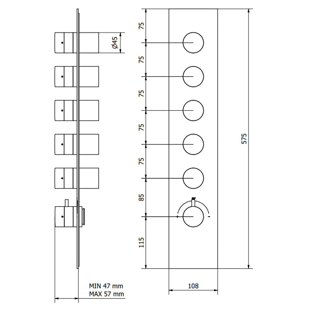 Mezclador Termostatico De Ducha 5 Vias