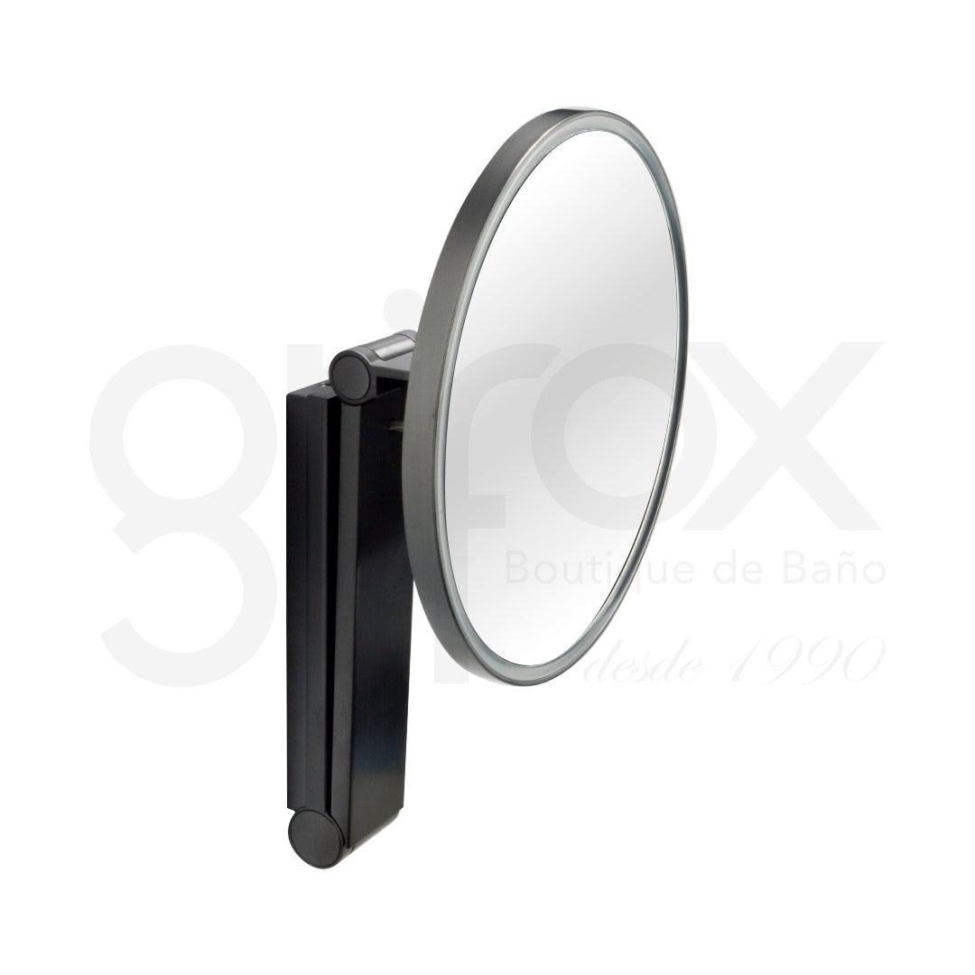 Espejo Redondo De Pared C/Luz Doble C/Interruptor