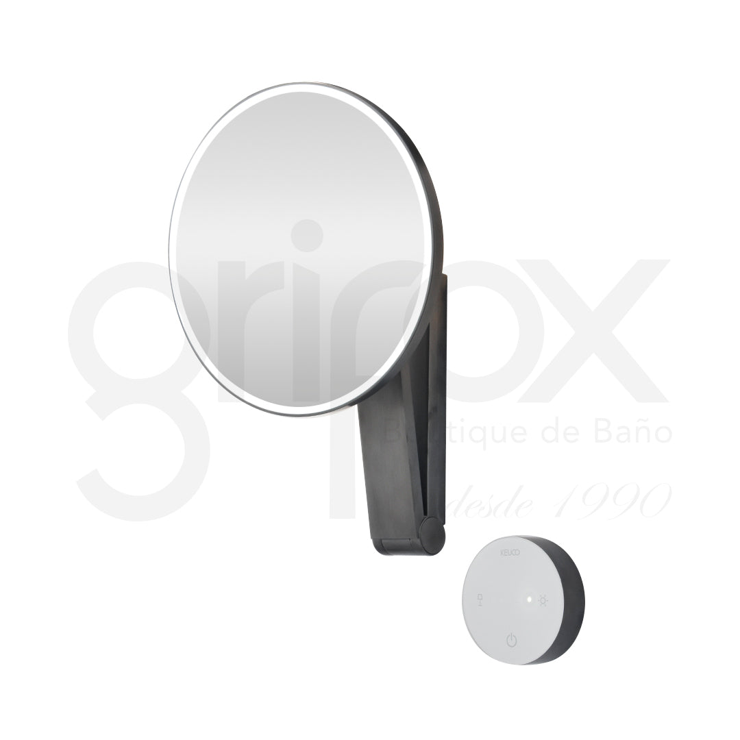 Espejo Redondo De Pared C/Luz Doble C/Interruptor