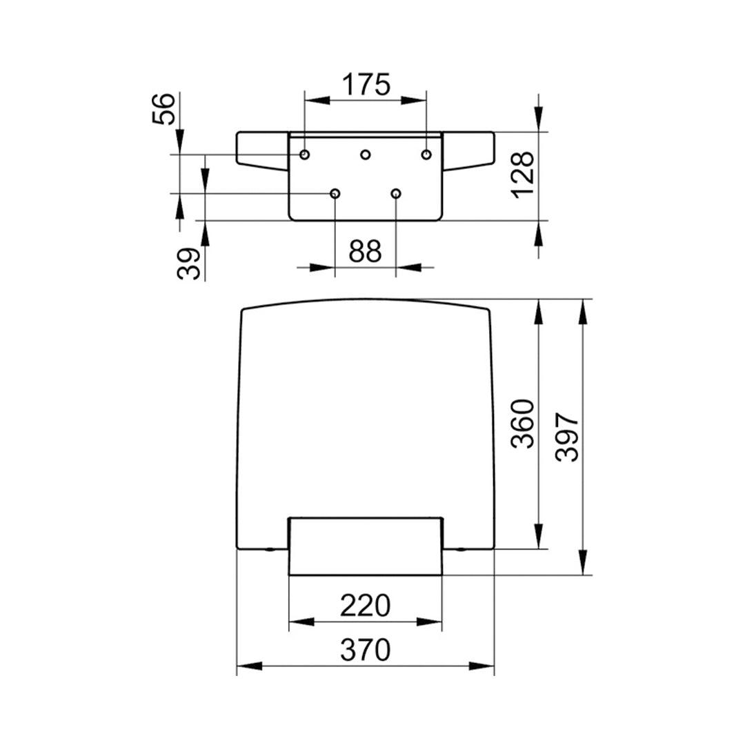 Asiento Plegable Negro / Wall Chair Plan