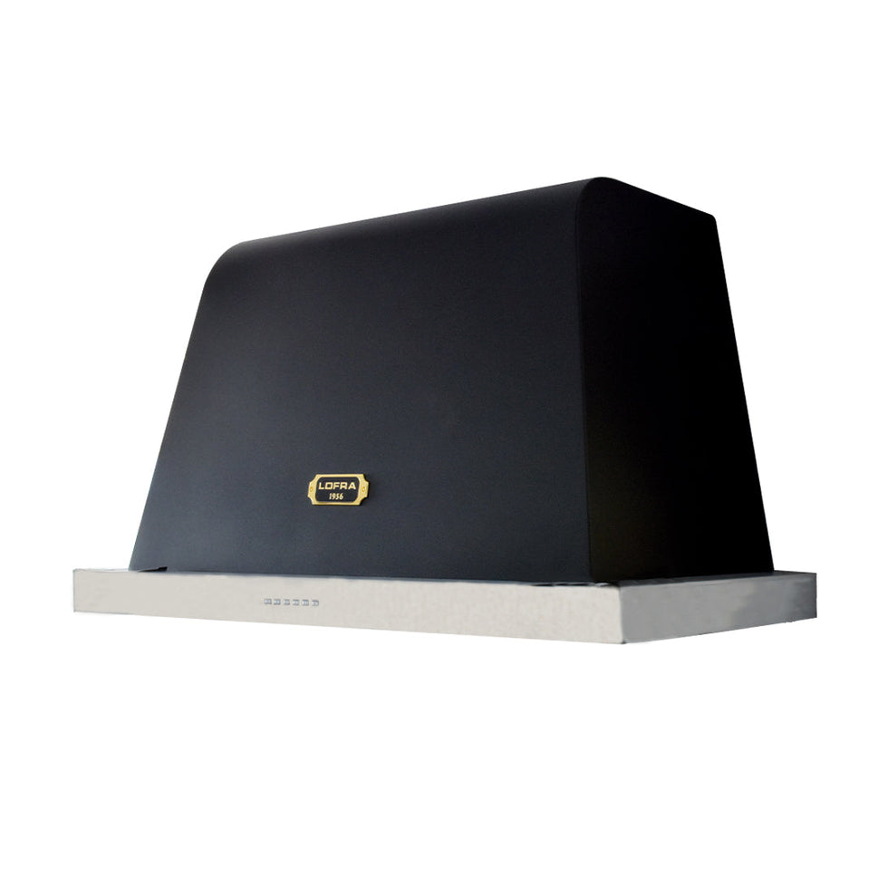 Campana De Pared 90Cm Negro Mate/ Inox