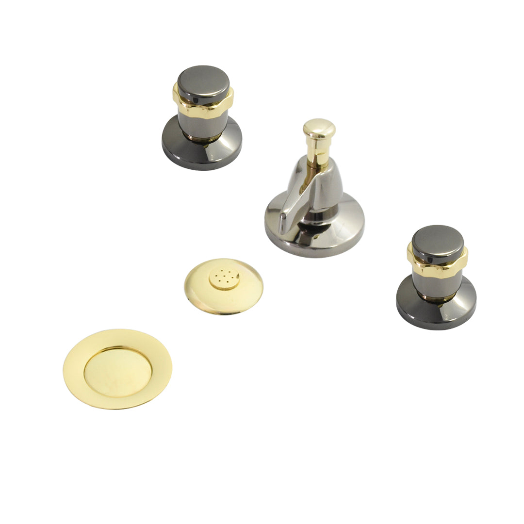Griferia Bidet 3 Huecos Con Ducha Desague Desviador