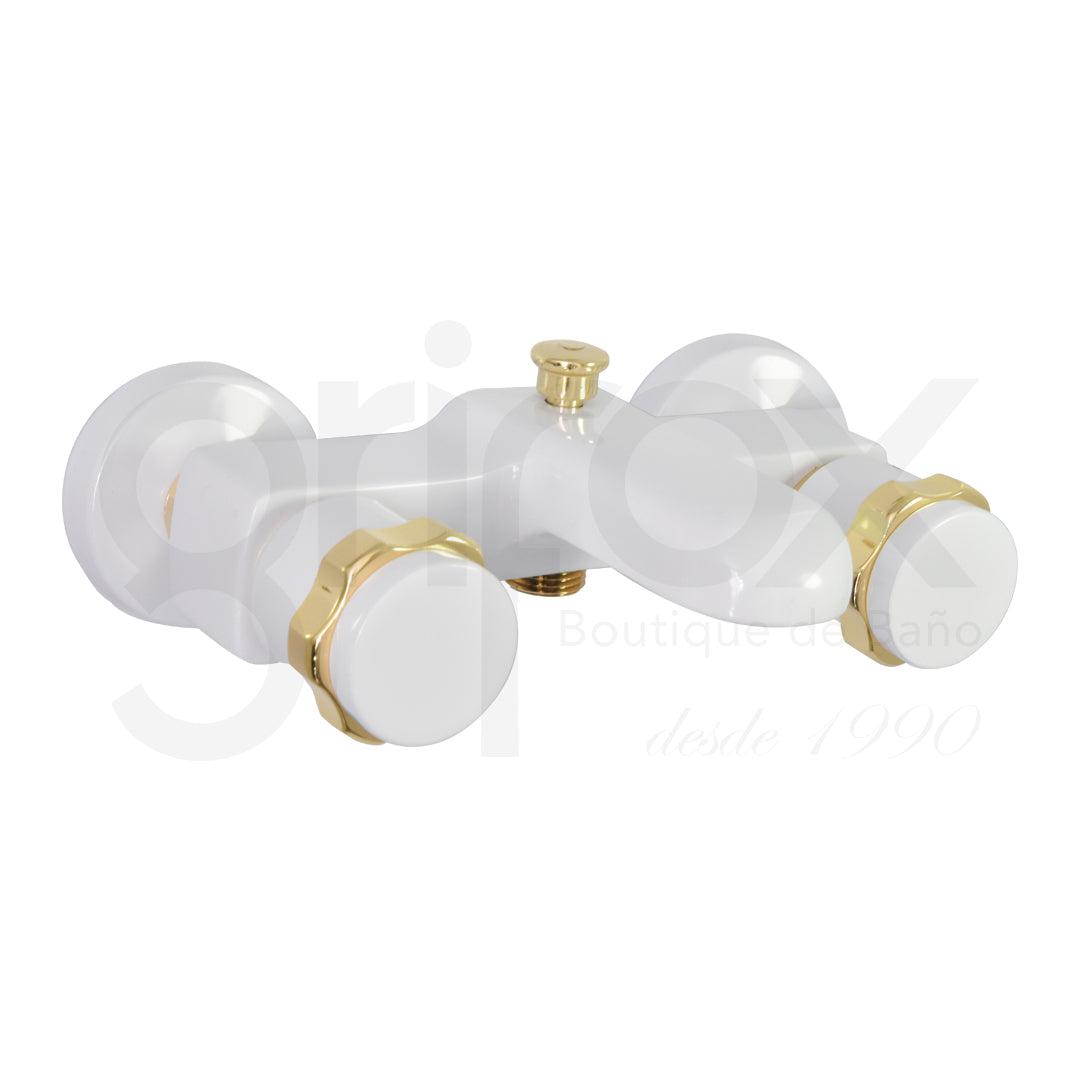 Mezclador De Dos Mandos Con Salida Para Tina Y Conexión A Ducha Teléfono