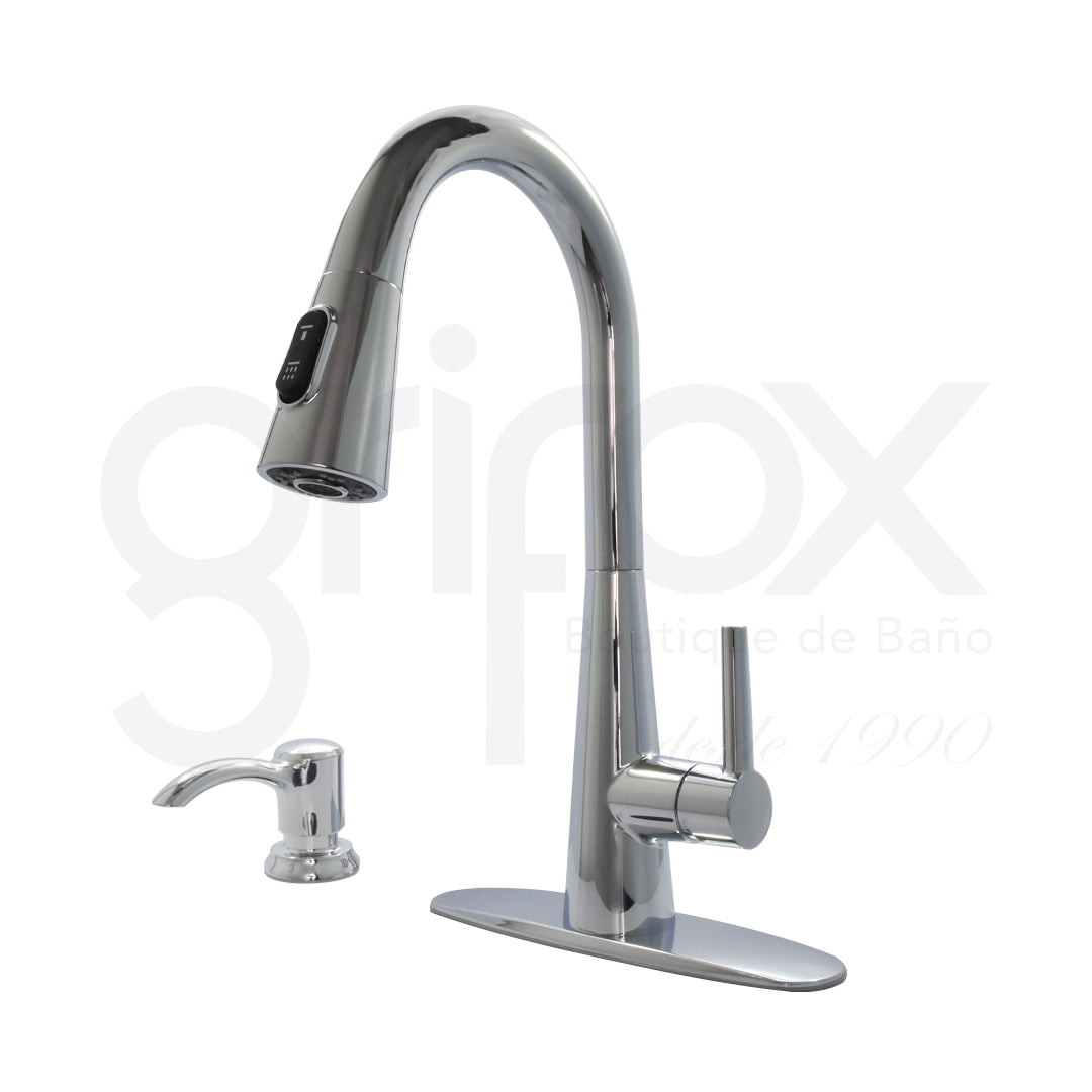 Griferia De Cocina Extraible Con Dispensdor Y Placa De 8