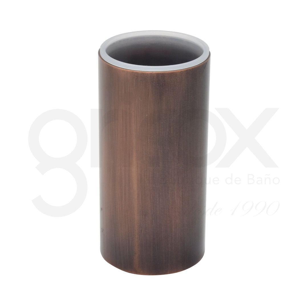 Portacepillos Redondo Cobrizado