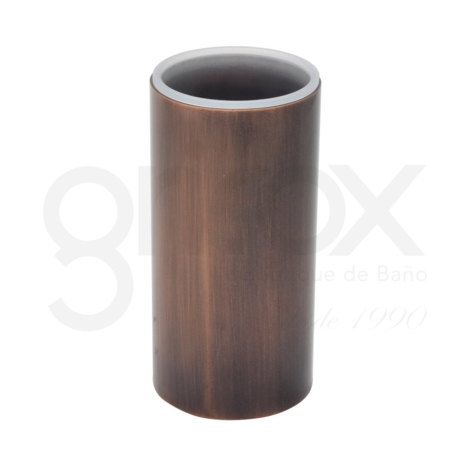 Portacepillos Redondo Cobrizado