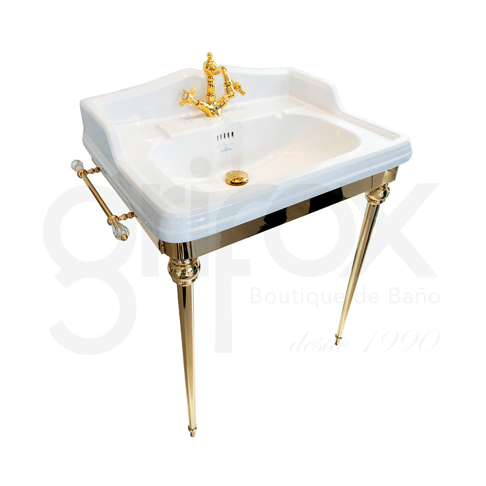 Poceta Lavamanos Con Soporte Y Sifon 55X75X88Cm