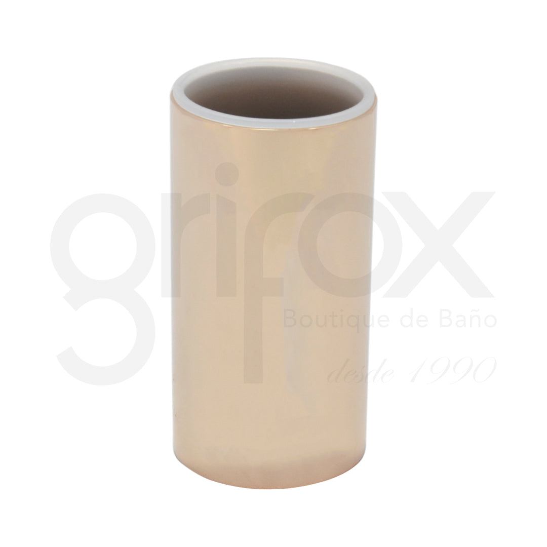 Portacepillos Redondo Cobrizado