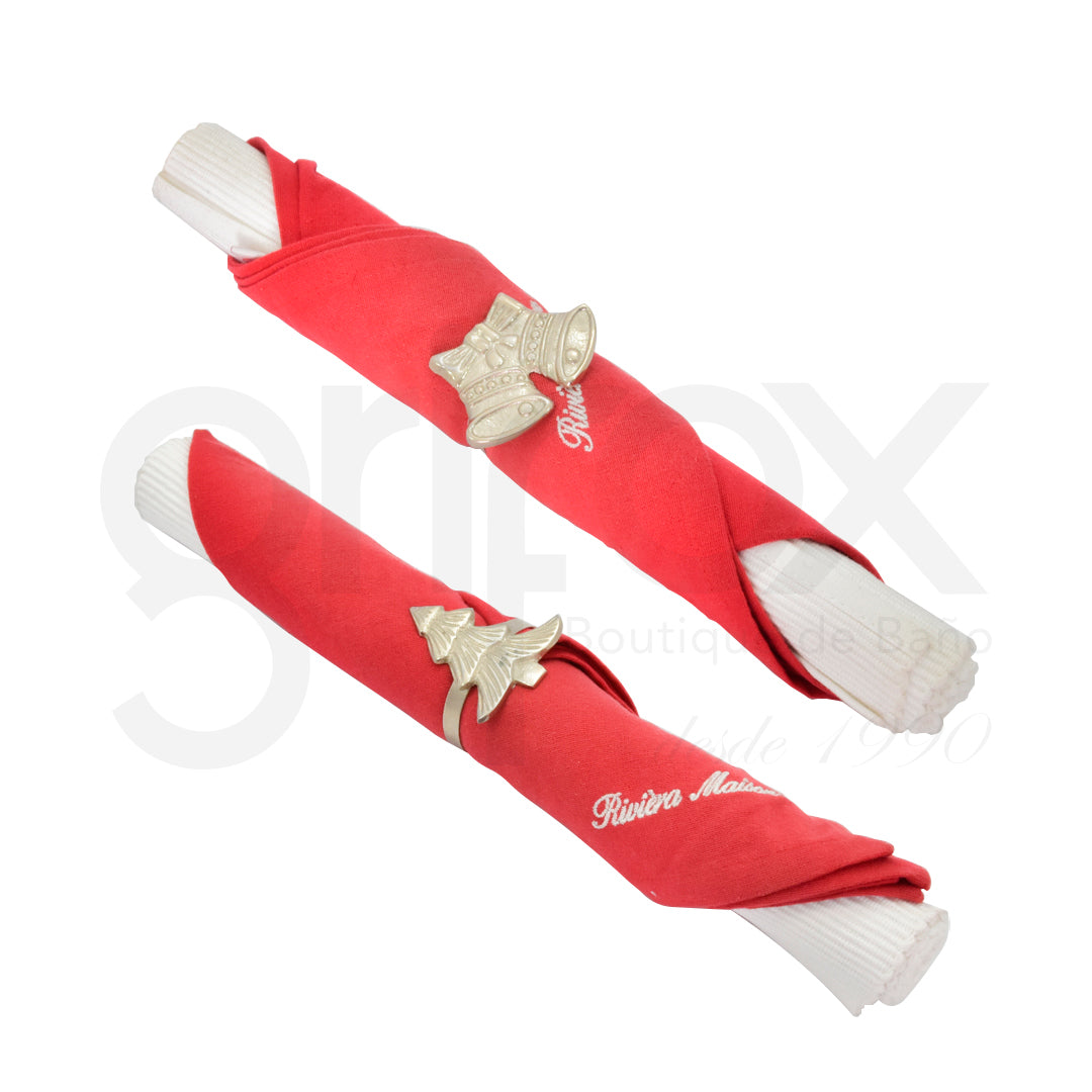 Set De Individuales 45X45 Y 45*33Cm Merry Cristmas Rojo Blanco