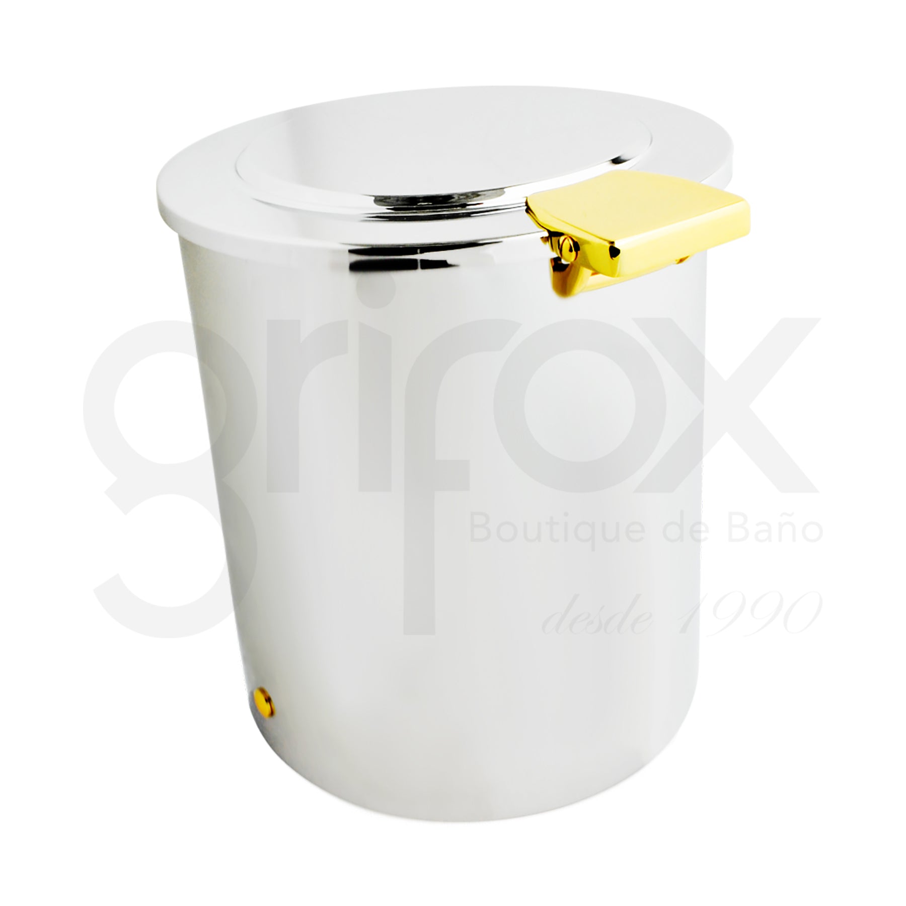 Papelera Redonda Con Tapa Y Pedal